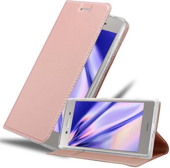 Coque Cadorabo pour Sony Xperia XZ1 en CLASSY ROSE GOLD - Coque de protection avec fermeture magnétique
