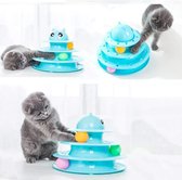 Cat Toy Roller 3-level Turntable Cat Toy Balles With 3 Colorful Balles Interactive Kitten Fun