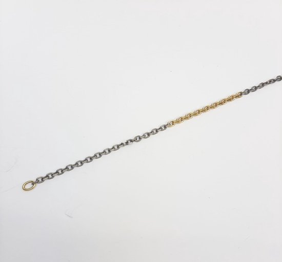 Geelgouden armband - 18 karaat - titanium - 19.5 cm - uitverkoop Juwelier Verlinden St. Hubert - van €490,- voor €349,-