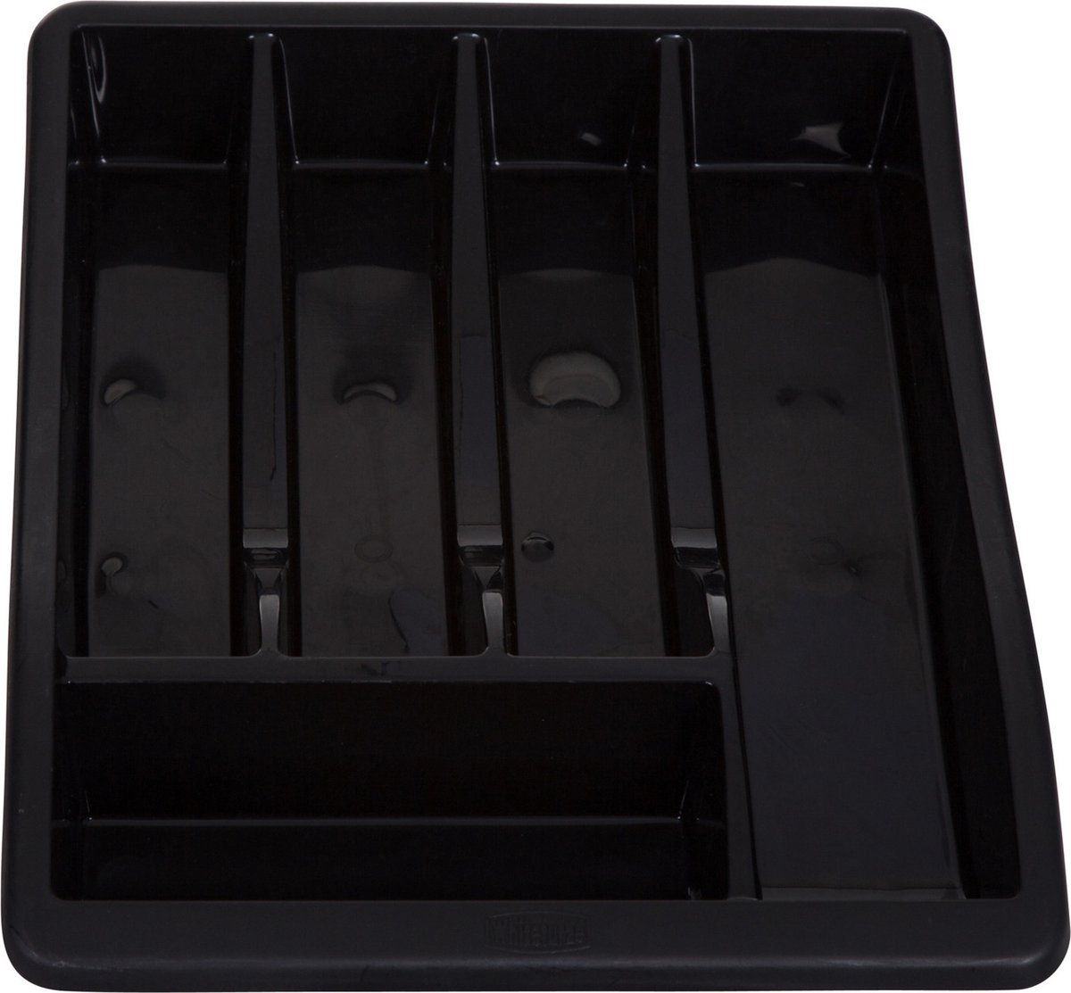 Whitefurze Bestekbak/keuken organizer - 2x - 5-vaks - Zwart - 30 x 38 x 6 cm