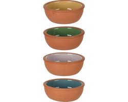 Excellent Houseware Tapas schaaltjes - 4x st - 10 x 4 cm - 150 ml - terracotta - hapjes bakjes
