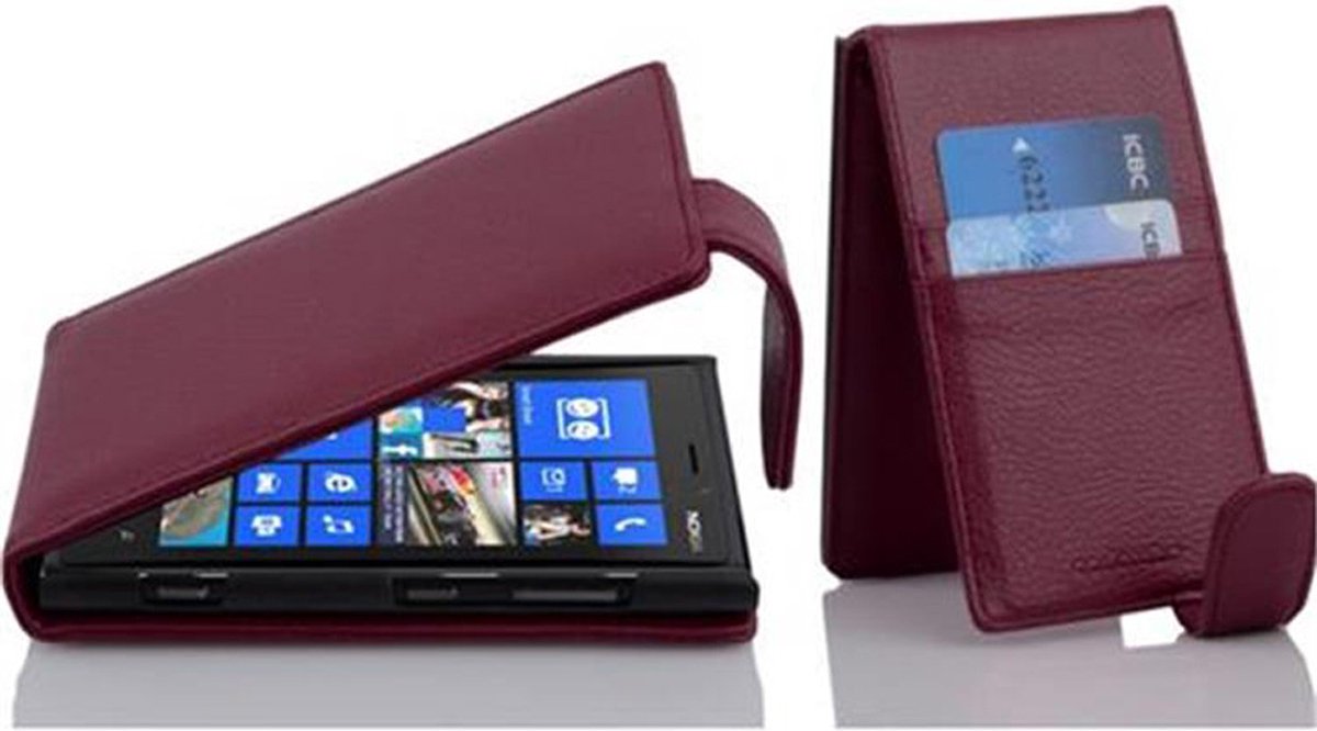 Cadorabo Hoesje geschikt voor Nokia Lumia 920 in BORDEAUX PAARS - Beschermhoes in flip-design Case Cover van getextureerd imitatieleer