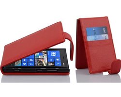 Cadorabo Hoesje geschikt voor Nokia Lumia 920 in INFERNO ROOD - Beschermhoes in flip-design Case Cover van getextureerd imitatieleer