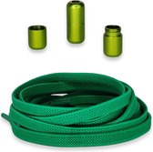 Elastische Veters Plat 6mm Groen | Veiligheid en Stijl Draaisluiting - Agletless®