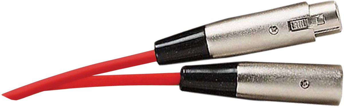 XLR (m) - XLR (v) audiokabel / rood - 1 meter