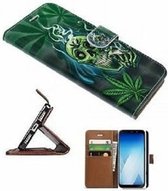 Samsung A5 2018 Hoesje Met Pasjeshouder Bookcase Cannabis
