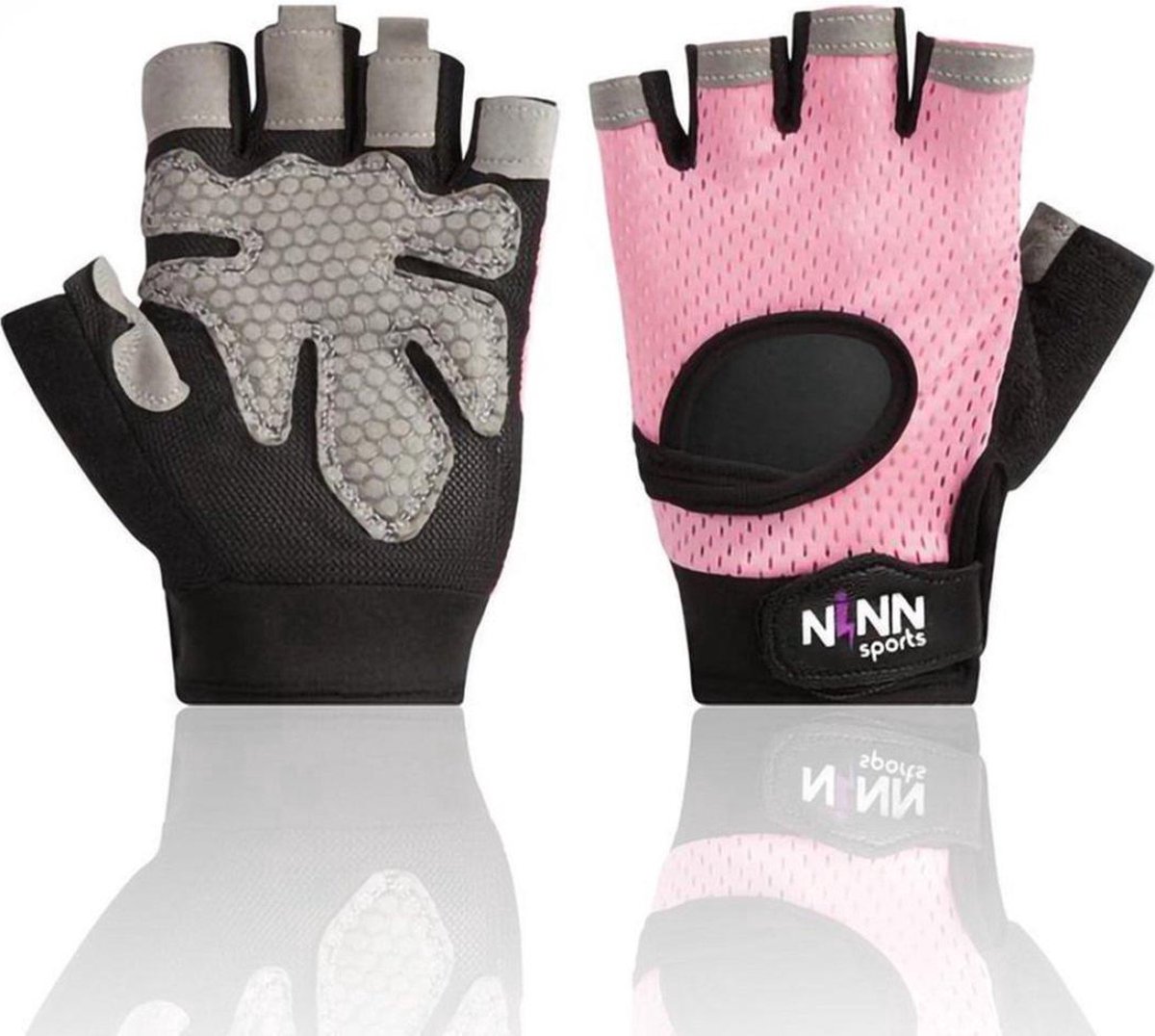 NINN Sports Lady gloves M (Roze) - Dames fitness handschoenen - Sport handschoenen dames - Grip Gloves - Fitnesshandschoenen Vrouwen - NINN Sports