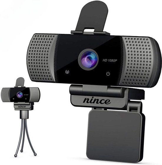 Nince Autofocus Webcam van hoge Kwaliteit 2021 Model Full HD 1080P - Webcam voor pc / webcam voor laptop - Webcam met Microfoon - Webcams