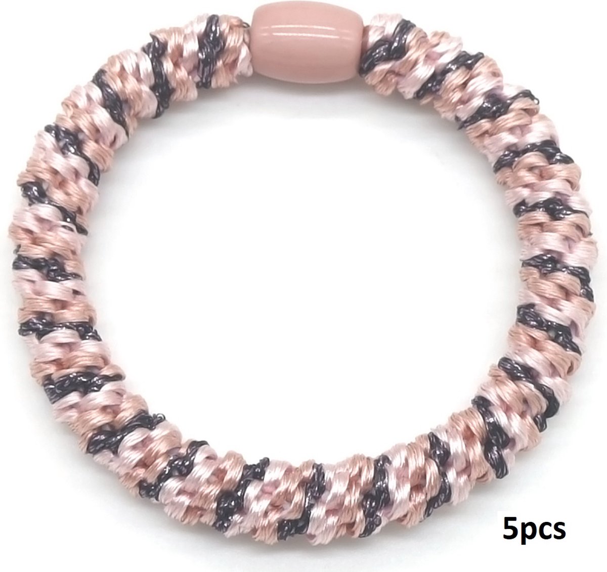 Haarelastiekjes / Armbanden - Set 5 Stuks - Elastisch - Roze Multi