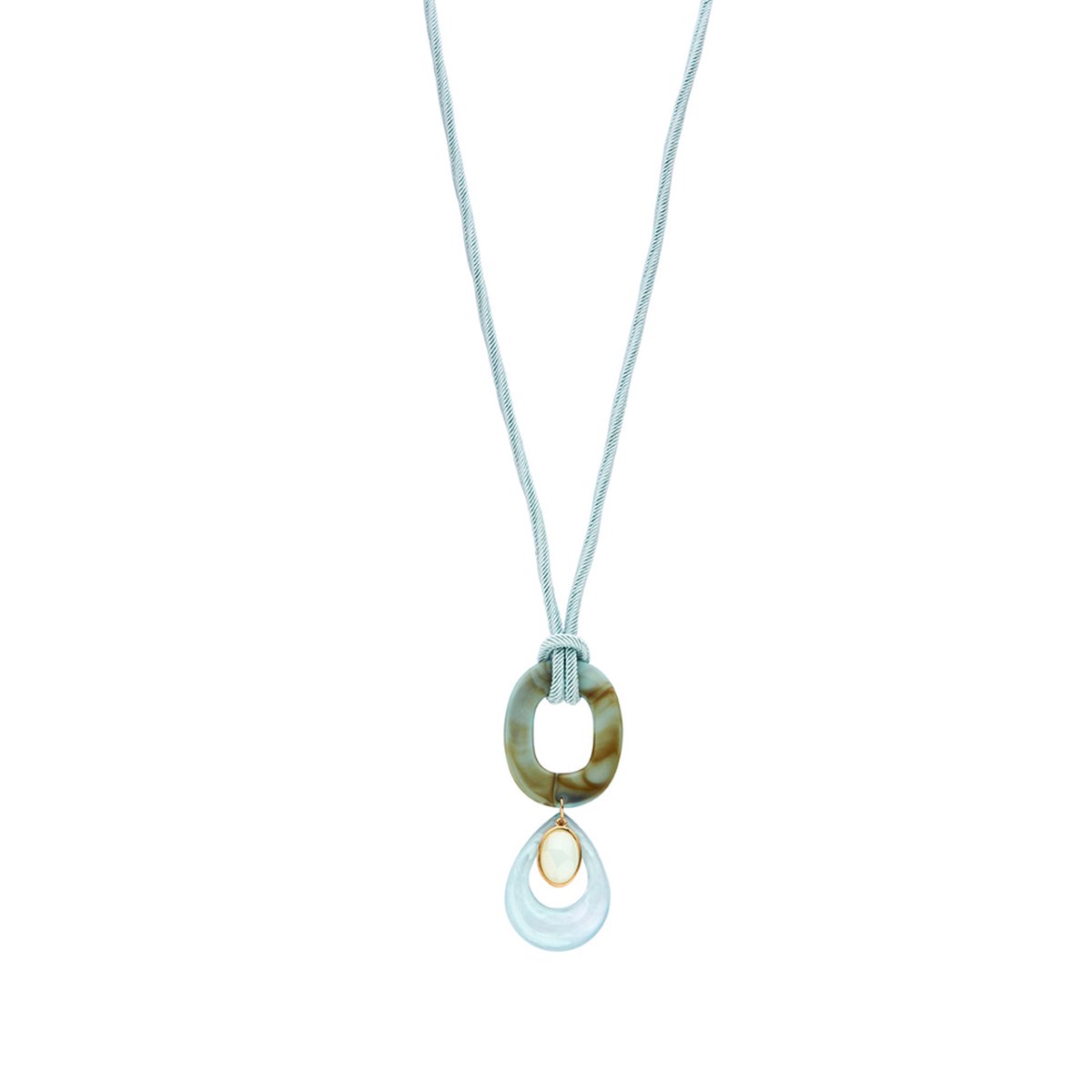 Les Cordes - Halsketting - Collier - XINO - Kleur Blauw - Metaal - Sieraad Dames - Juwelen - Statement ketting