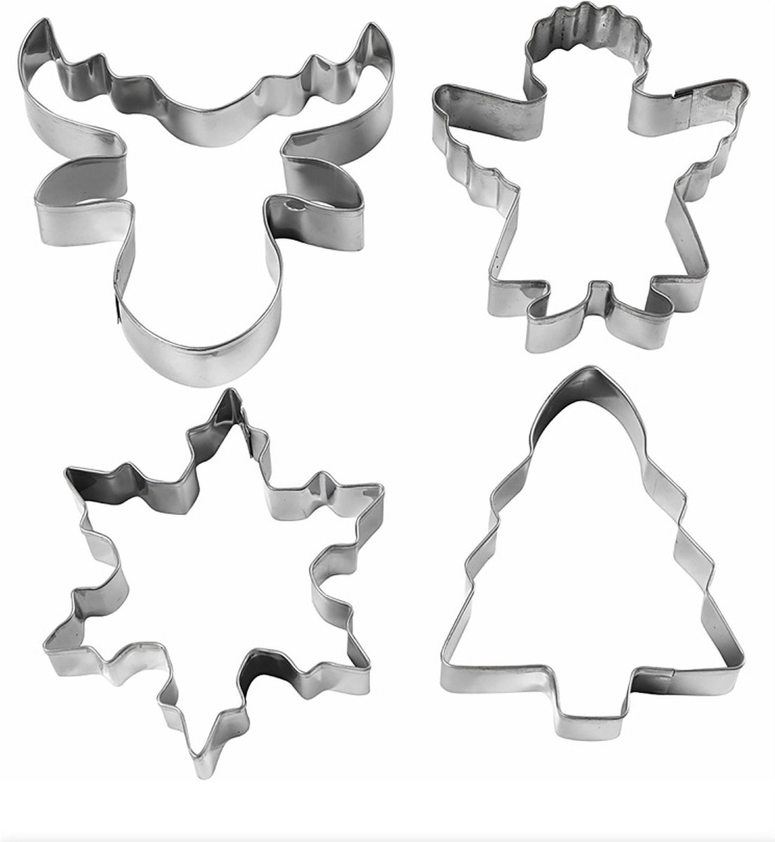 Kerst koekjes set I RvS -set van 4