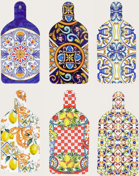 Arca Italy - Keramische borrelplank - Pannen onderzetter - Hitte bestendig - 17x35 cm - design 3