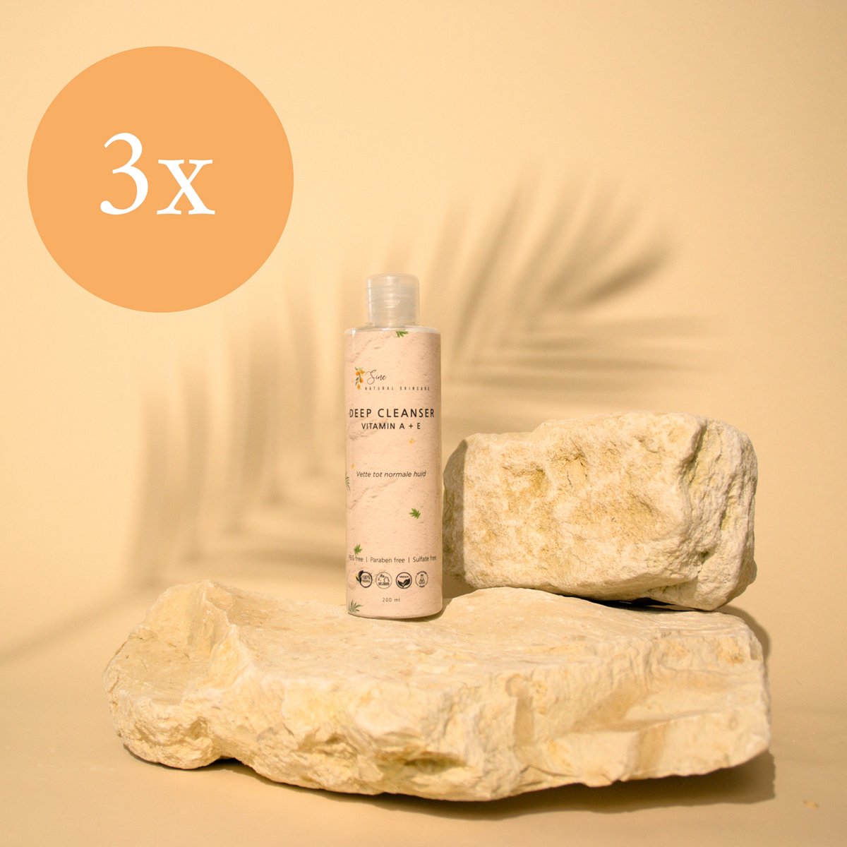 3x Sine Deep Face Cleanser Voordeelpack 100% Natuurlijke Gezichtsreiniger | Make Up Remover | 200ml | Vette tot Normale Huid