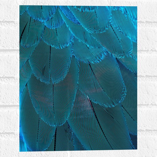 WallClassics - Muursticker - Blauwe Veren - 30x40 cm Foto op Muursticker