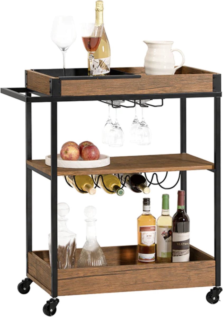 Simpletrade keukentrolley - Keuken - Trolley - Flessenhouder