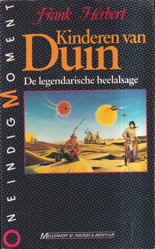 Kinderen van Duin: De legendarische healsage, met woestijnlandschap, futuristische voertuigen en karakters, en twee zonnen.