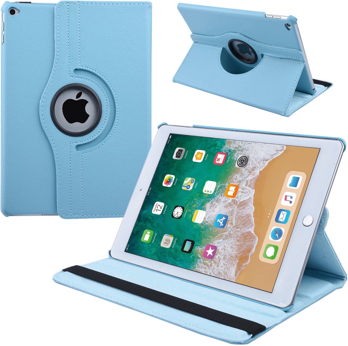 Luxe 360 Graden Draaibaar Hoesje Geschikt Voor Apple iPad Mini 4/5 7.9 Inch Tablet - Auto Sleep/Wake - Draaibare Smart Cover Case - 360° draaibare Hoes Kunstleer - blauw