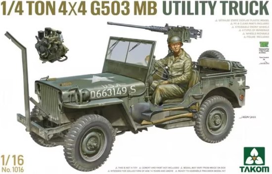 Foto: 1 16 takom 1016 1 4 ton 4 4 g503 mb utility truck plastic modelbouwpakket