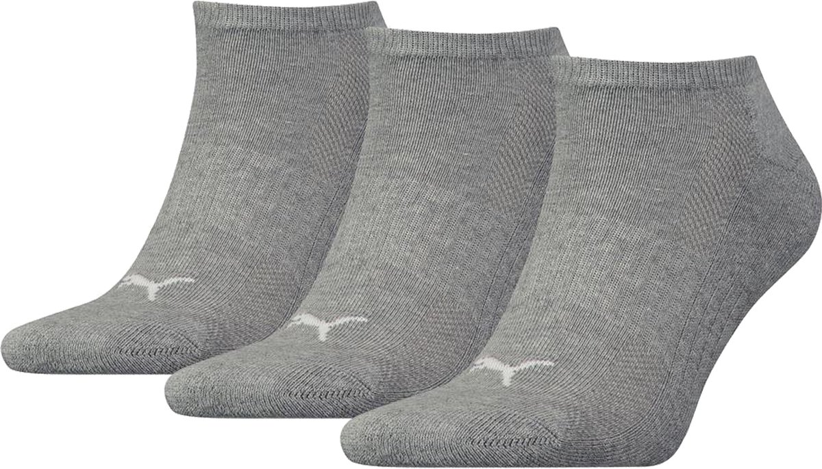 3-Paar Sneaker sokken met zachte badstof zool Ademend mesh gedeelte Elastisch katoen Grijs