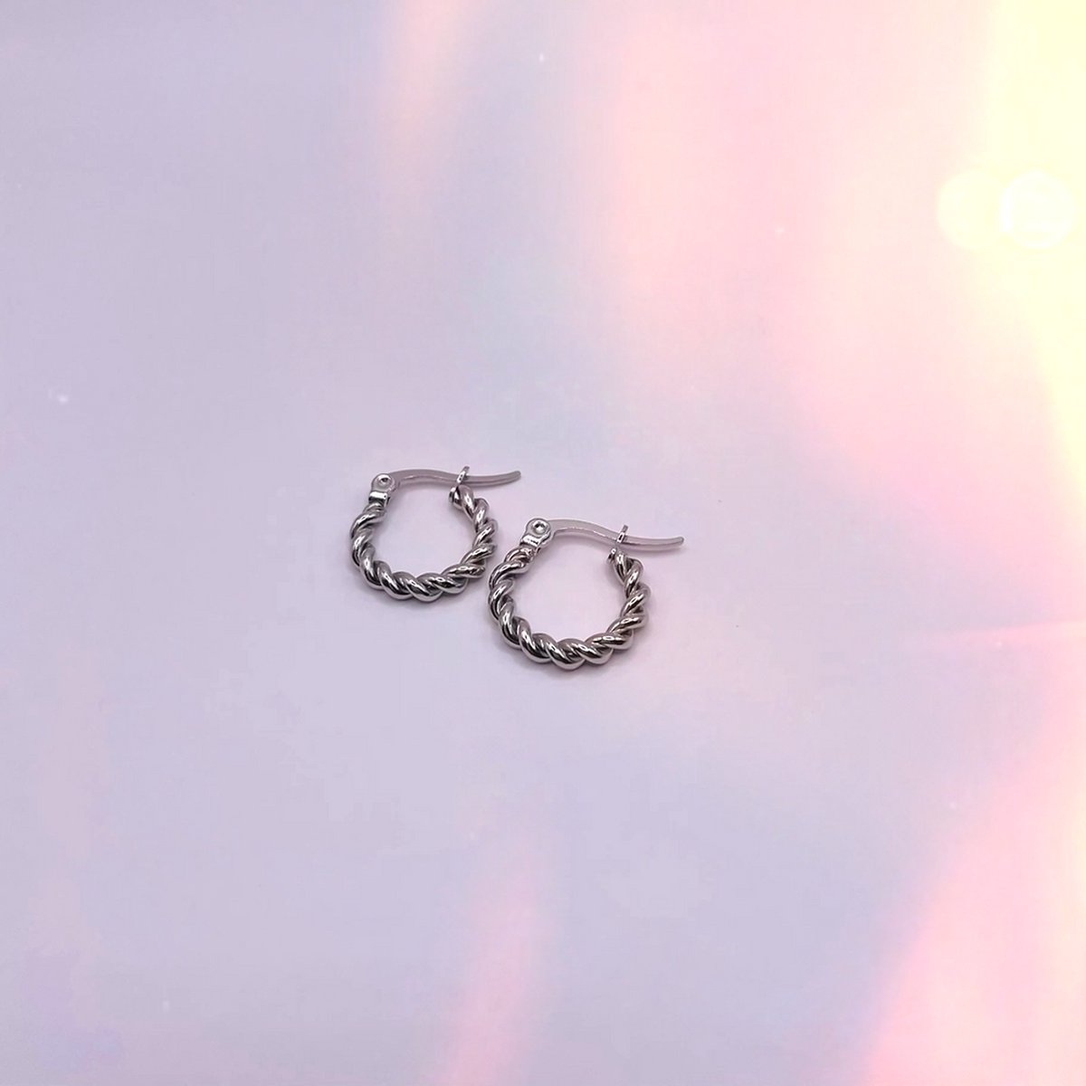 Oorbellen Dames Ring met Twist - Sieraden - Als cadeau ingepakt