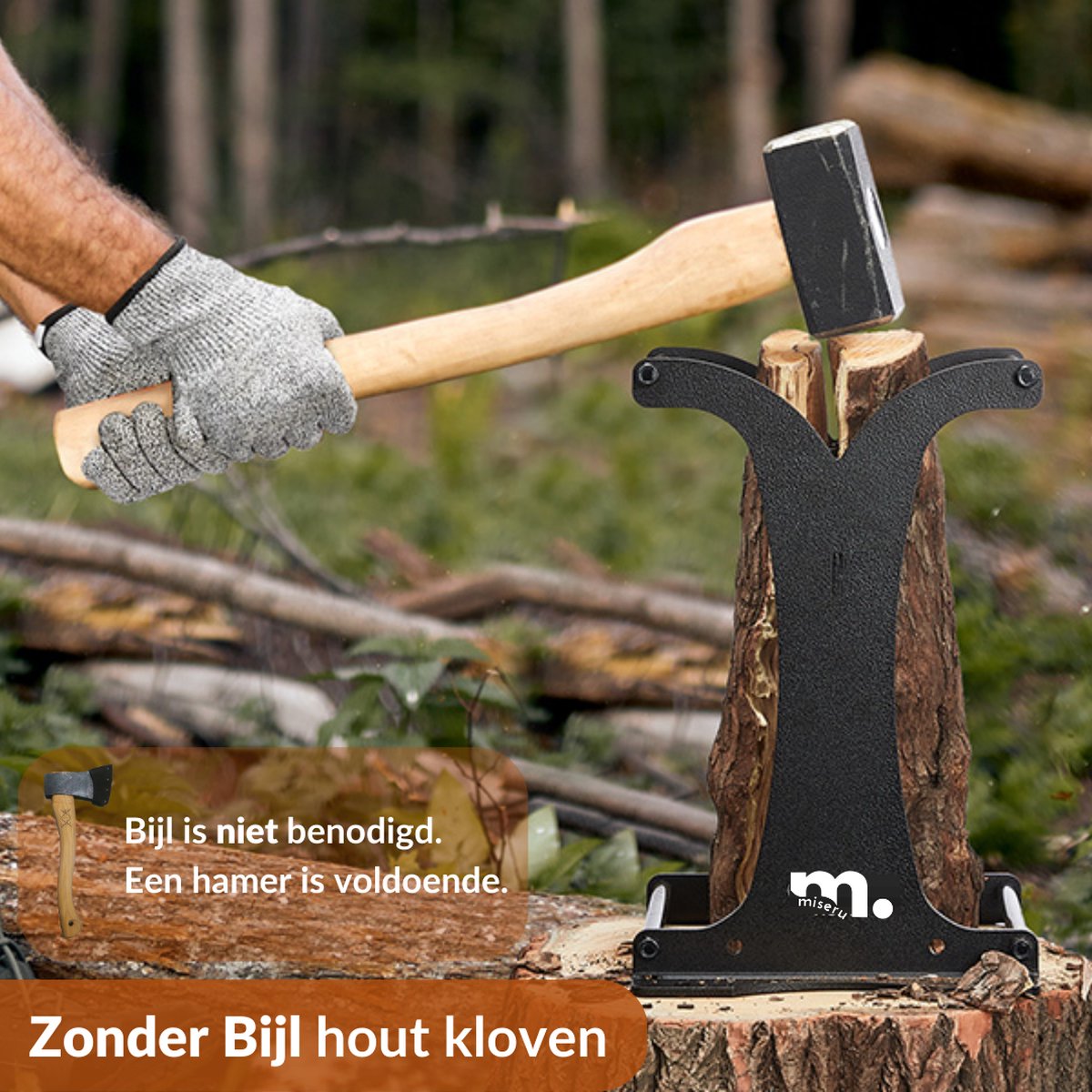 Miseru Houtklover – Zonder Bijl – No Axe – HANDMADE in Holland