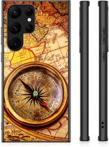 Foto hoesje Geschikt voor Samsung Galaxy S23 Ultra Telefoonhoesje met Zwarte rand Kompas