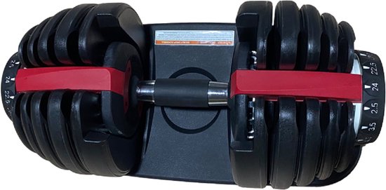 AJ-Sports Verstelbare Dumbell 24 KG - 2kg t/m 24kg - Dumbells set - Gewichten set - Halterset - Fitness gewichten - Krachttraining - Fitness - Gym - Sport - 15 Dumbells in één! - Let op PER STUK = 1 Dumbbell!