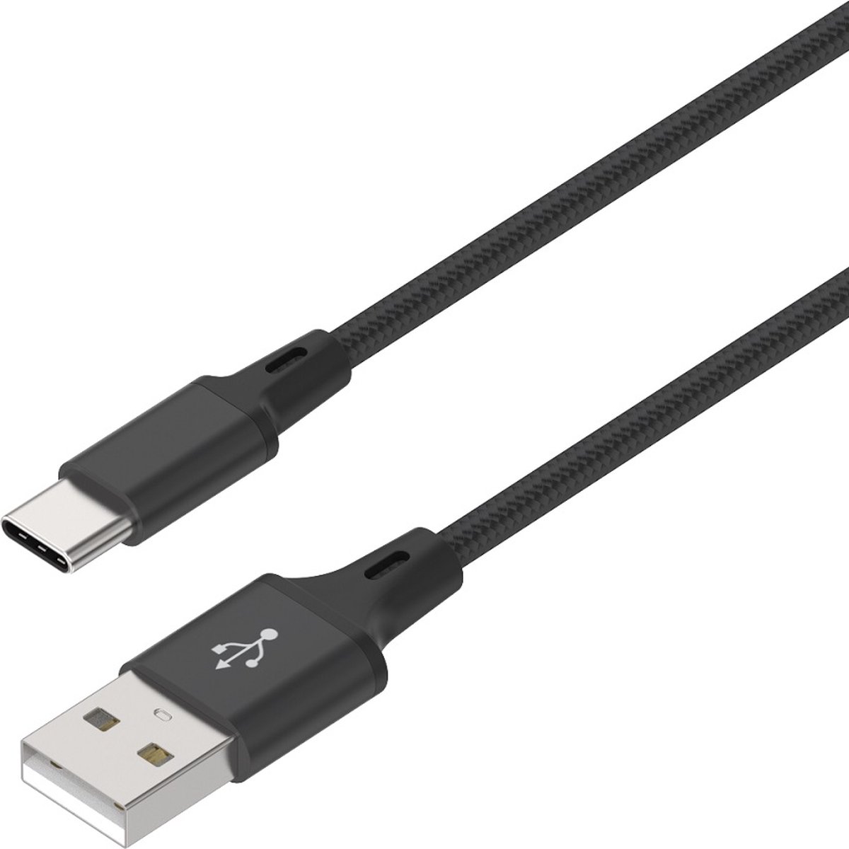 Image of USB-C kabel 1 meter | Datakabel Oplaadkabel | USB-A naar USB C 1M | Fastcharger Quickcharge Snelladen | Gevlochten kabel geschikt voor Smartphone Telefoon | Samsung | Huawei | Oppo en Overige - Zwart LB113