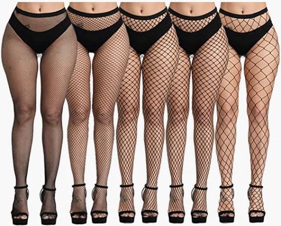Fohevers Dames Gestreepte Visnet Panty's, Net Bloemen Kousen, Dames Patroon Pantyslang, Fencenet Net Pantyslang, Goth Gaas Kousen, Schedel, One size