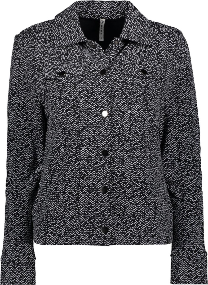 Zoso Blazer Marcella Printed Jacket 231 0008 0005 Navy Off White Dames Maat - S