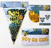 23-delige set Boy or Girl gender reveal zwart met goud - gender reveal - boy or girl - decoratie