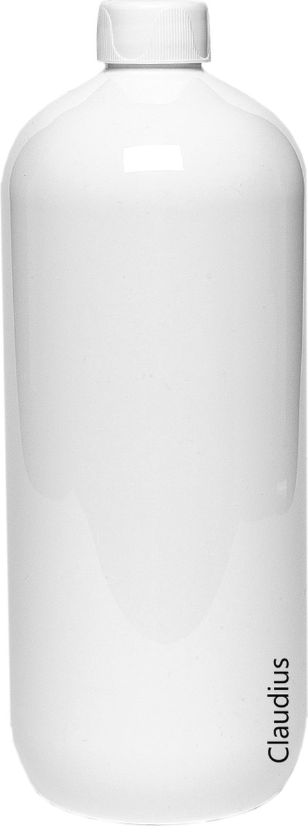 Lege Plastic Fles 1 Liter PET wit - met witte ribbeldop - set van 10 stuks - Navulbaar - leeg