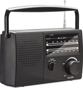 Caliber Draagbare Radio op Batterijen of Netsnoer - AM/FM-radio met Handvat en Koptelefoonaansluiting - Zwart (HPG317R-B)
