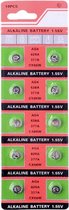 Dielay - Strip Batterijen - Knoopcel AG4 - Horlogebatterij - 10 Stuks - Alkaline - 1,55 Volt