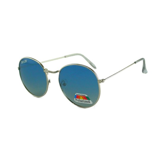 LOUD AND CLEAR® - Heren Zonnebril - Ronde Zonnebril - Zilver - Blauw - Gepolariseerd van LOUD AND CLEAR® — afbeelding 3