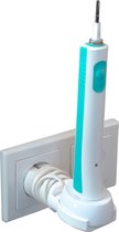 Opladerhouder met Snoeropslag // Handige wandhouder geschikt als uitbreiding voor de Oral-B tandenborstel oplader // Wit