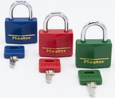 MasterLock - Cadenas - 3 pièces - Rouge Vert Blauw - 3 clés
