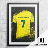 Fortuna Sittard Poster Voetbal Shirt Format A1 594 x 841 mm (personnalisé avec eigen naam et numéro)