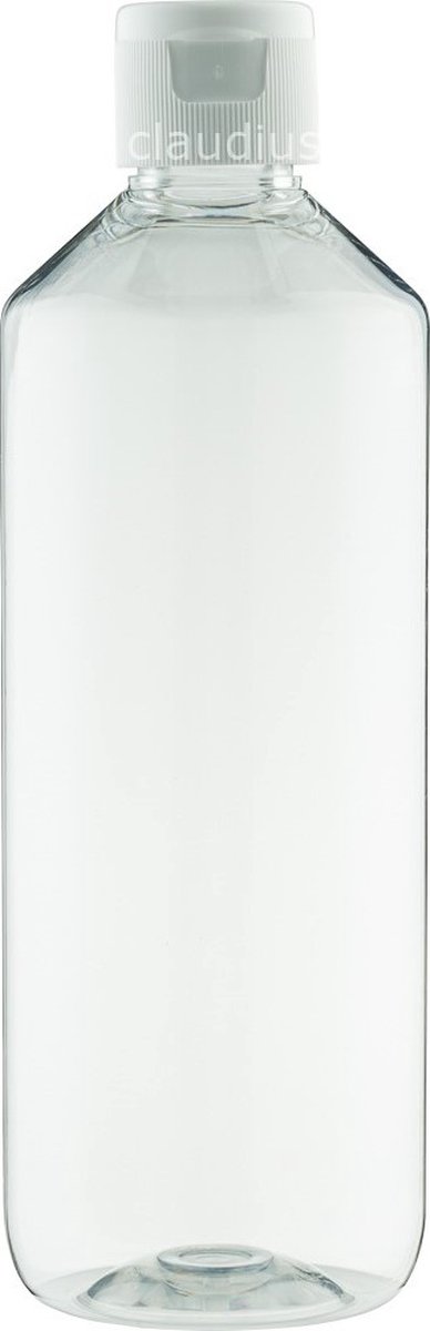 Lege Plastic Fles 500 ml PET transparant - met witte klepdop - set van 10 stuks - Navulbaar - leeg