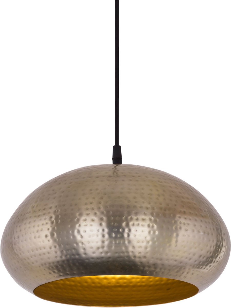 Parya Home -Hanglamp Vintage Eettafel Plafondlamp Halfrond - 32x24 - Goud - Metaal