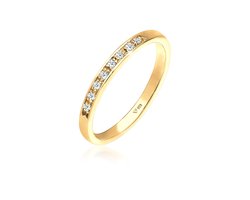 Elli PREMIUM - Ring - Dames Klassiek Kostbaar met Diamant (0,04 ct.) in 925 Sterling Zilver - Dames
