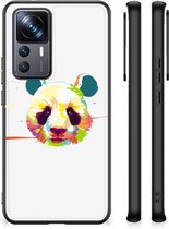 Smartphone Hoesje Xiaomi 12T | 12T Pro Back Case TPU Siliconen Hoesje met Zwarte rand Panda Color