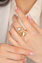 Hare Design Parel, Cat's Eye Gecombineerde Natuursteen Ring - Accessoires - Ringen - Geschenk - Liefdes Cadeau - Moederdag - Luxe Sieraden - Dames Ring - Valentijnsdag - Geschenk - Moedersdag - Edelsteen - Speciale Dagen
