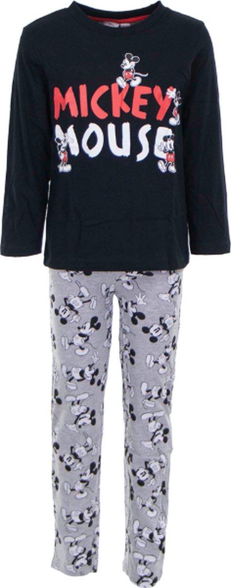 Kinderpyjama - Mickey Mouse - Zwart/Grijs - Maat 98-104