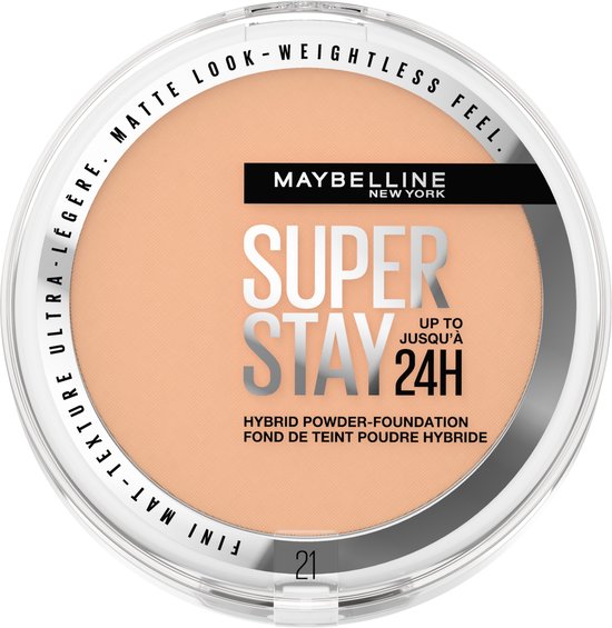 Maybelline New York - SuperStay 24H Hybrid Powder Fond de teint - 21 - Fond de teint de teint poudre longue durée