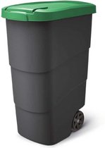 Prosperplast - Wheeler - Grote Afvalbak met wielen 90L - Groen / Kunststof