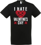 T-shirt I Hate Valentines Day | valentijn cadeautje voor hem haar | valentijn | valentijnsdag cadeau | Zwart | maat XXL