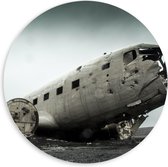 WallClassics - Cercle mural en panneau de mousse PVC - Épave d'avion abandonnée - Photo 60 x 60 cm sur cercle mural (avec système de suspension)