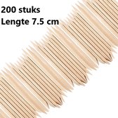 200 stuks Orange Wood Sticks - Maat S 7.5 cm - houten bokkenpootje - Nail Art - Nagelriem - Stylen van nagels - Cuticle -