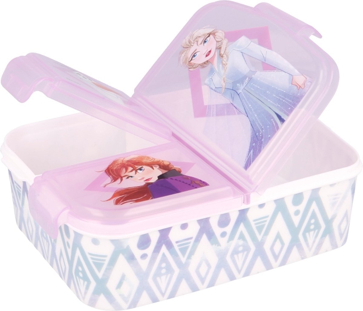 Disney Frozen Broodtrommel 3 vakjes - Officieel gelicentieerd - 18x13 cm - Brooddoos - Lunchbox